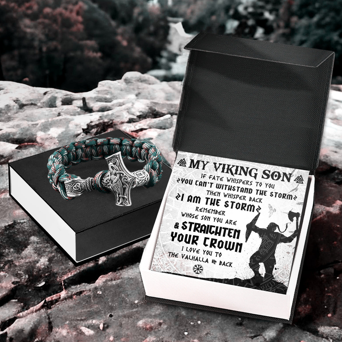 Viking Thor's Hammer Bracelet - Viking - To My Son - I Love You To Valhalla & Back - Gbo16002