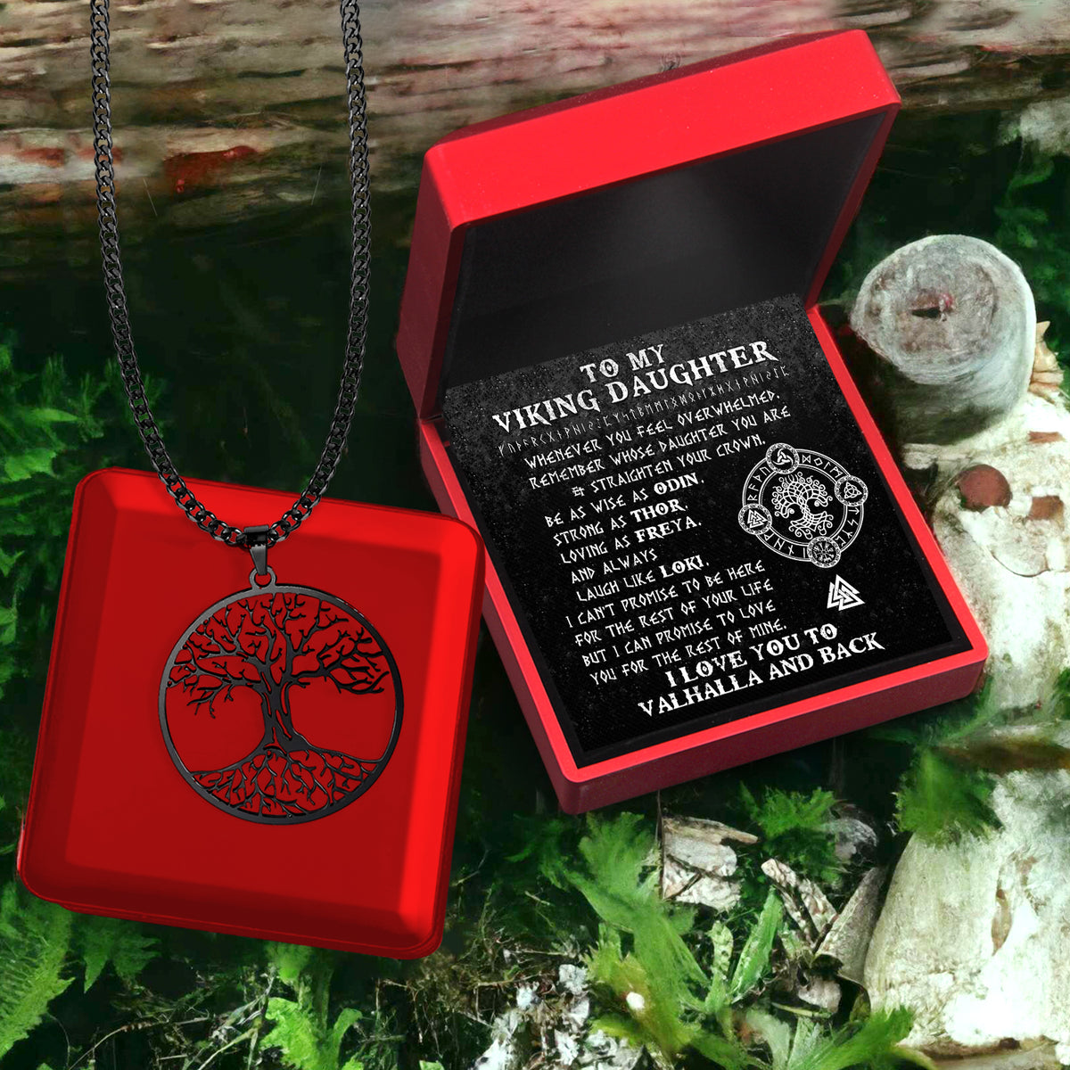 Tree Of Life Necklace - Viking - To My Daughter - Love You To Valhalla & Back - Gnyb17001
