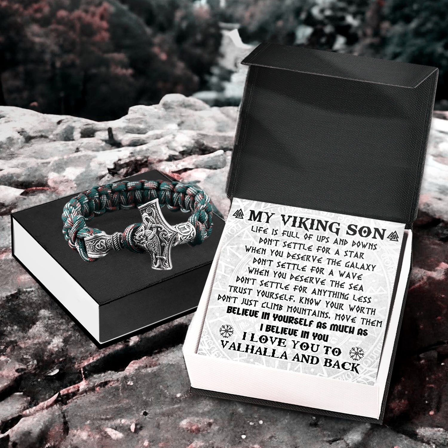 Viking Thor's Hammer Bracelet - Viking - To My Son - Believe In Yourself As Much As I Believe In You - Gbo16006