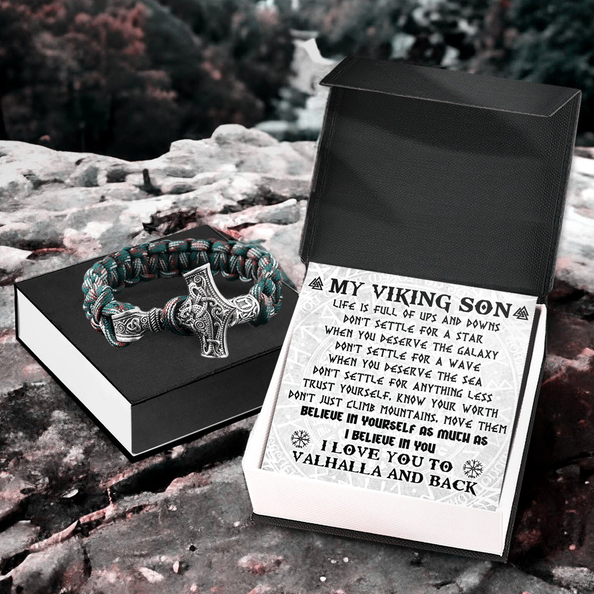 Viking Thor's Hammer Bracelet - Viking - To My Son - Believe In Yourself As Much As I Believe In You - Gbo16006