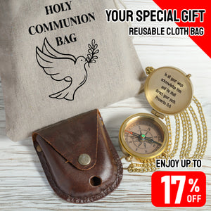 One Step with Faith, Forever Guided - In All Your Ways Acknowledge Him - Baptism & Communion Compass + Free Personalized Communion Bag - Gpb16081