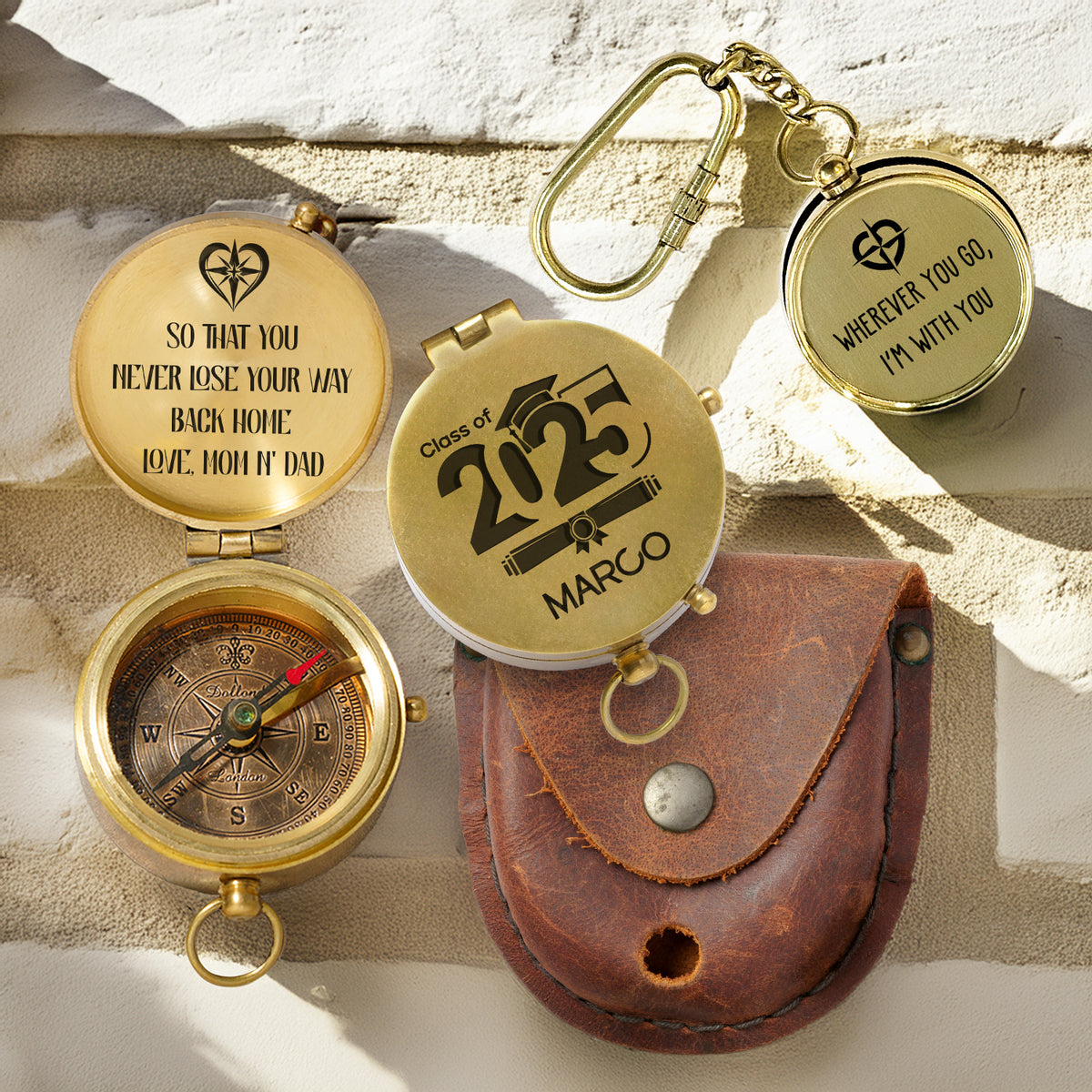 Combo Personalized Engraved Compass and Keychain - To My Children - Gpc16001
