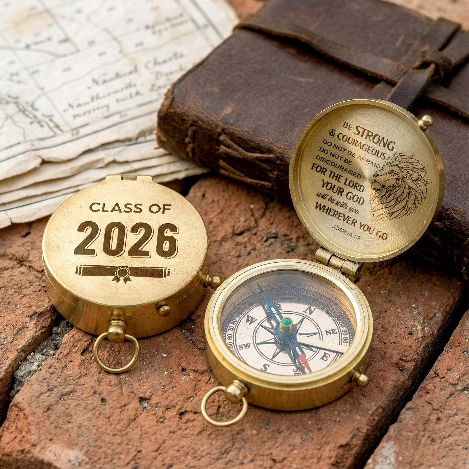 Personalized Engraved Compass - Family - To My Son Daughter Grandson Granddaughter - Your God Will Be With You - Gpb16076