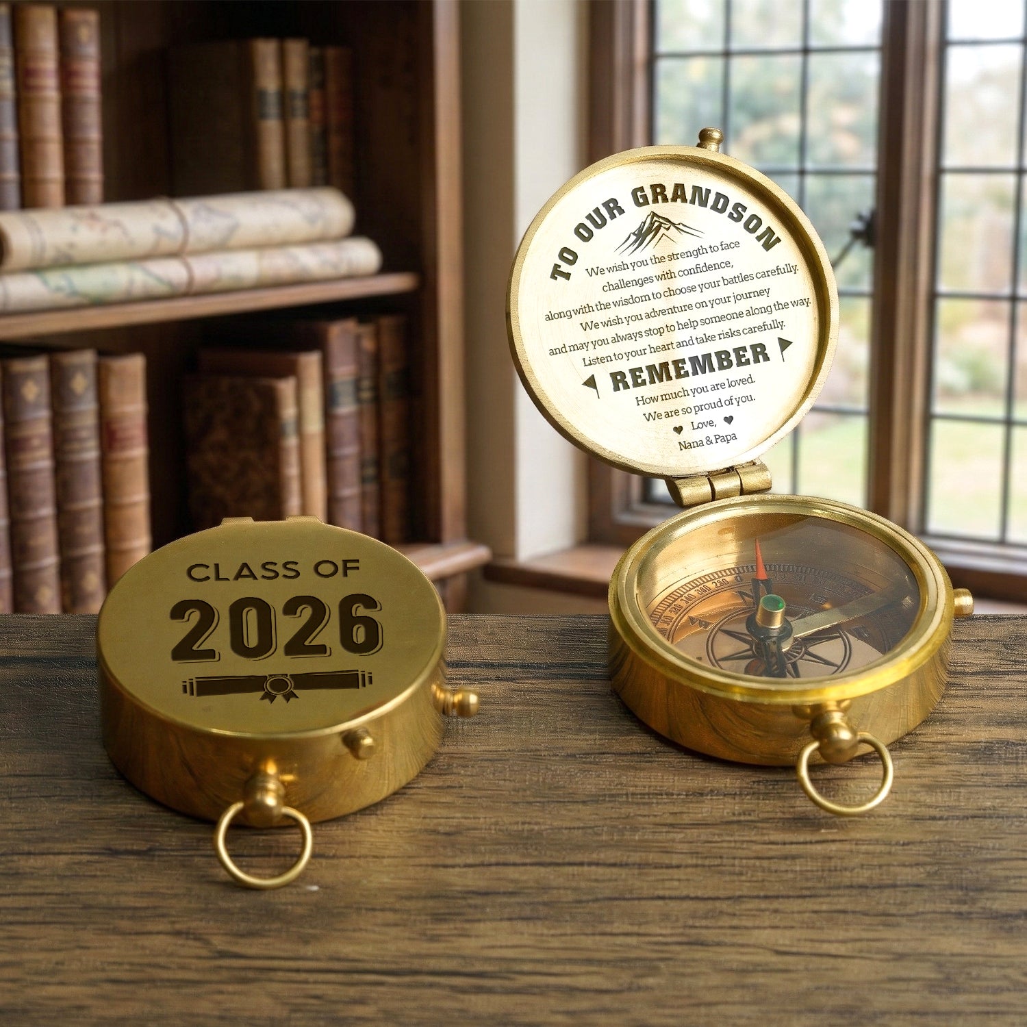 Personalized Engraved Compass - Family - To Our Grandson - We Are So Proud Of You - Gpb22020