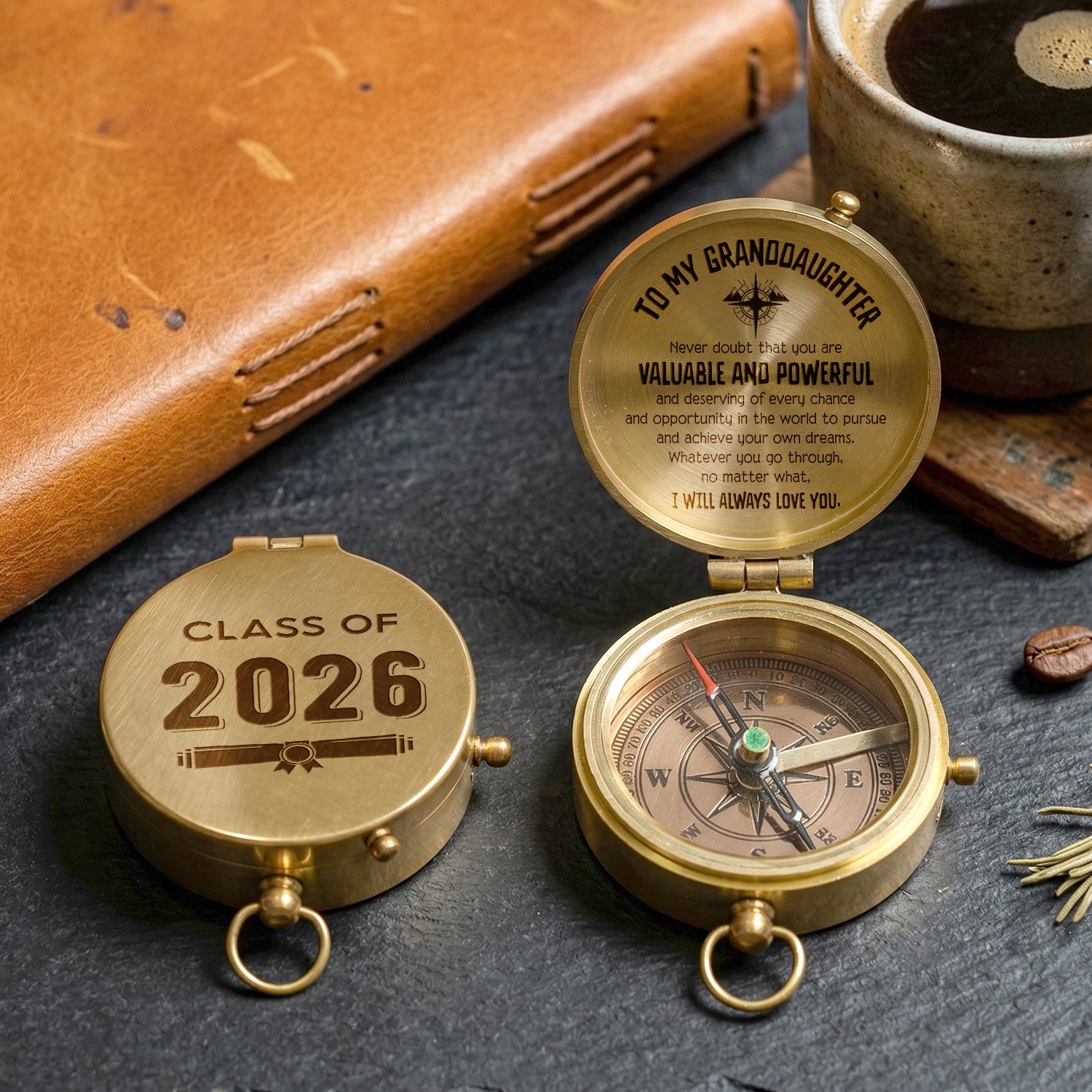 Personalized Engraved Compass - Family - To My Granddaughter - I Will Always Love You - Gpb23010