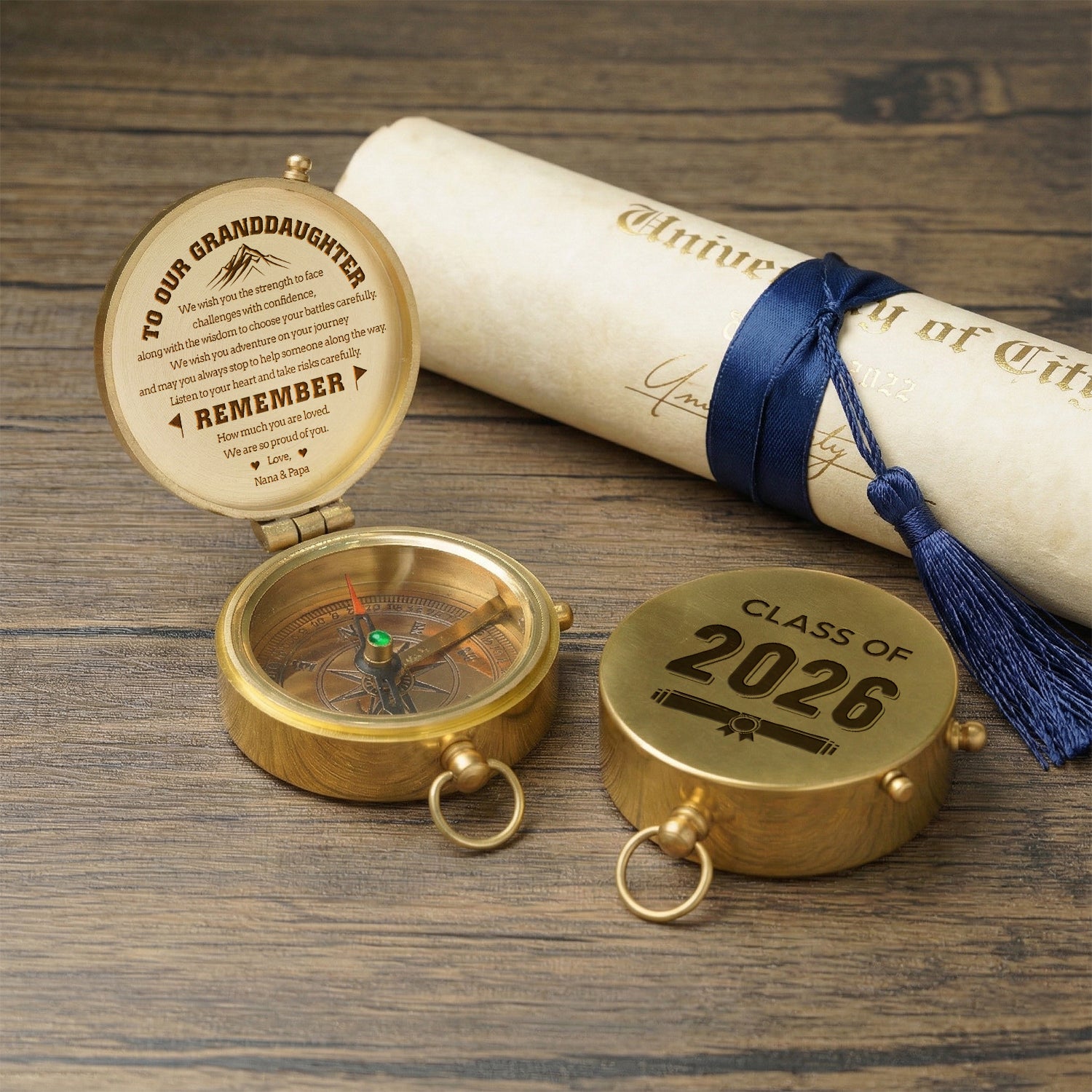 Personalized Engraved Compass - Family - To Our Granddaughter - We Are So Proud Of You - Gpb23013