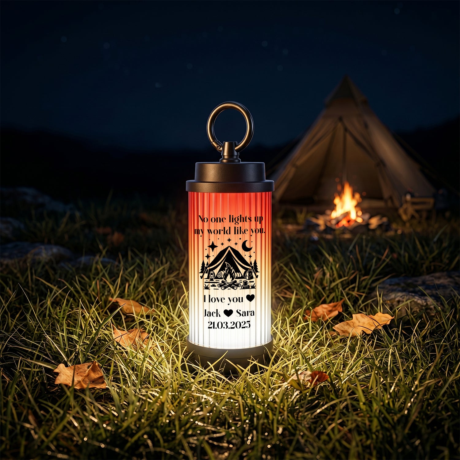 Personalized Camping Light for Couples - Outdoor Gift for Camping, Fishing, Hiking & Travel Adventures - Gen26010