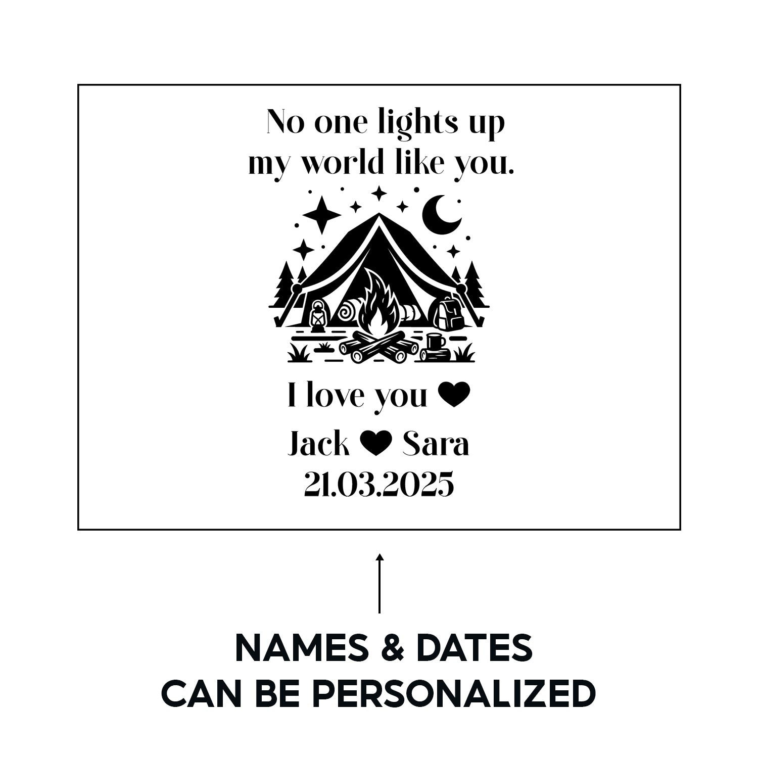 Personalized Camping Light for Couples - Outdoor Gift for Camping, Fishing, Hiking & Travel Adventures - Gen26010