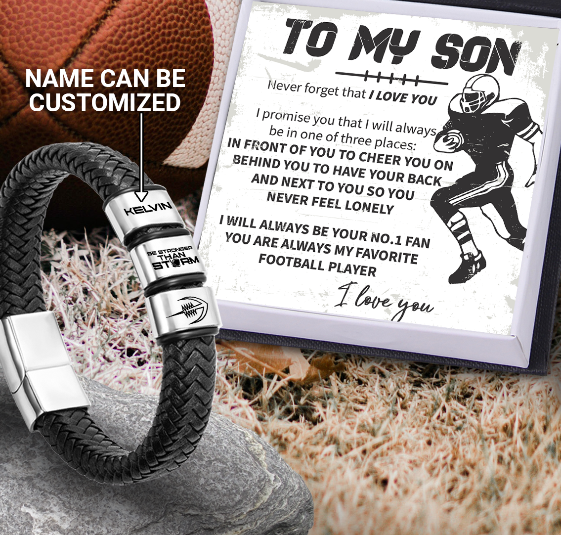 Personalized Leather Bracelet - American Football - To My Son - I Love You - Gbzl16009