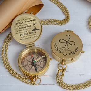 One Step with Faith, Forever Guided - Whenever You Pray Heaven To Hear You - Baptism & Communion Compass + Free Personalized Communion Bag - Gpb16085