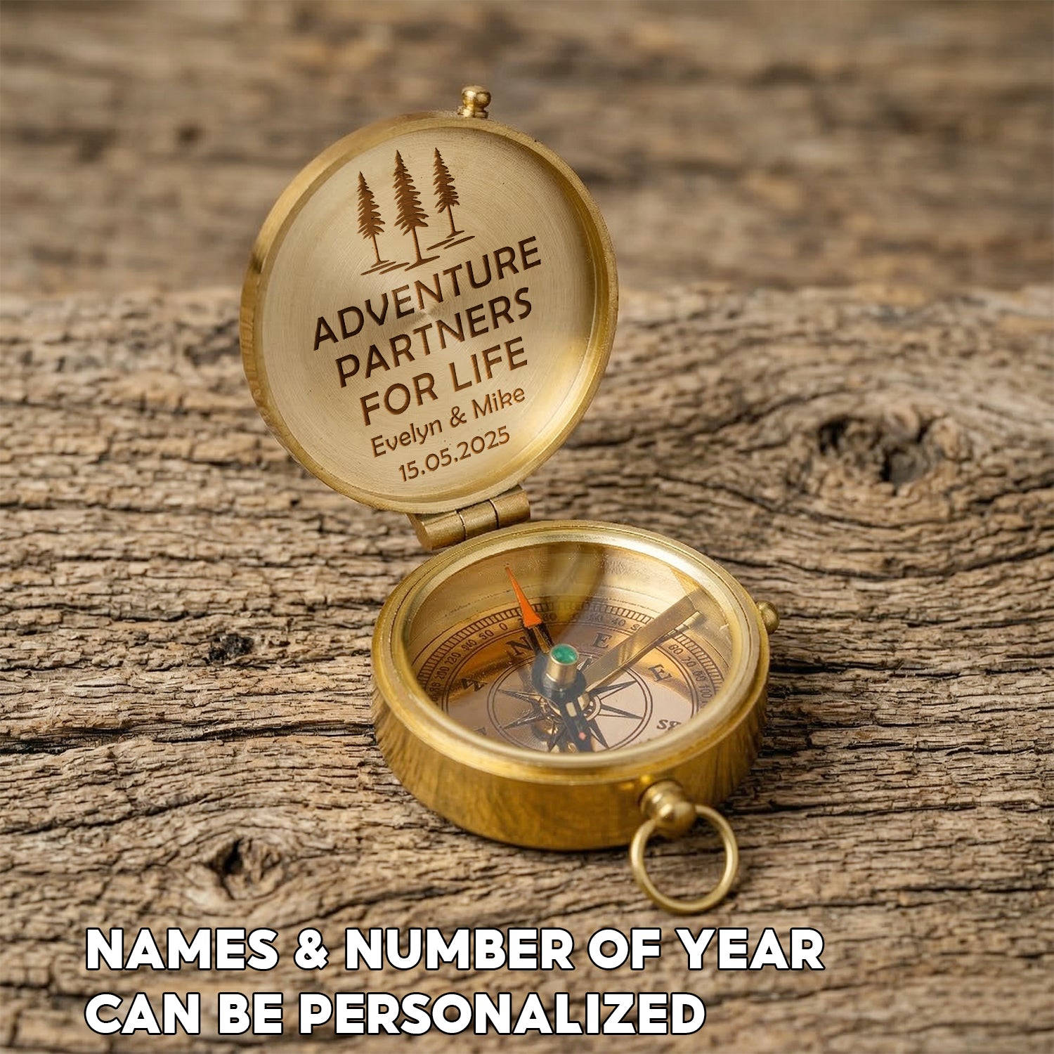 Personalized Engraved Compass - Camping - To Him - Adventure Partners For Life - Gpb26288