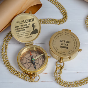 One Step with Faith, Forever Guided - In All Your Ways Submit To Him - Baptism & Communion Compass + Free Personalized Communion Bag - Gpb16082