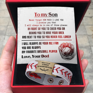 Personalized Baseball Bracelet - Baseball - To My Son - From Dad - How Much I Love You - Gbzj16010