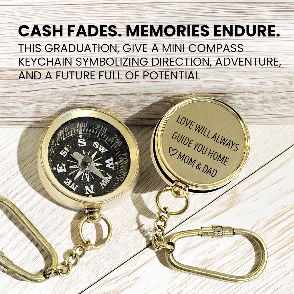 Personalized Brass Compass Keychain - Family - To My Daughter - Always Remember To Chase Your Dreams - Gkqj17006