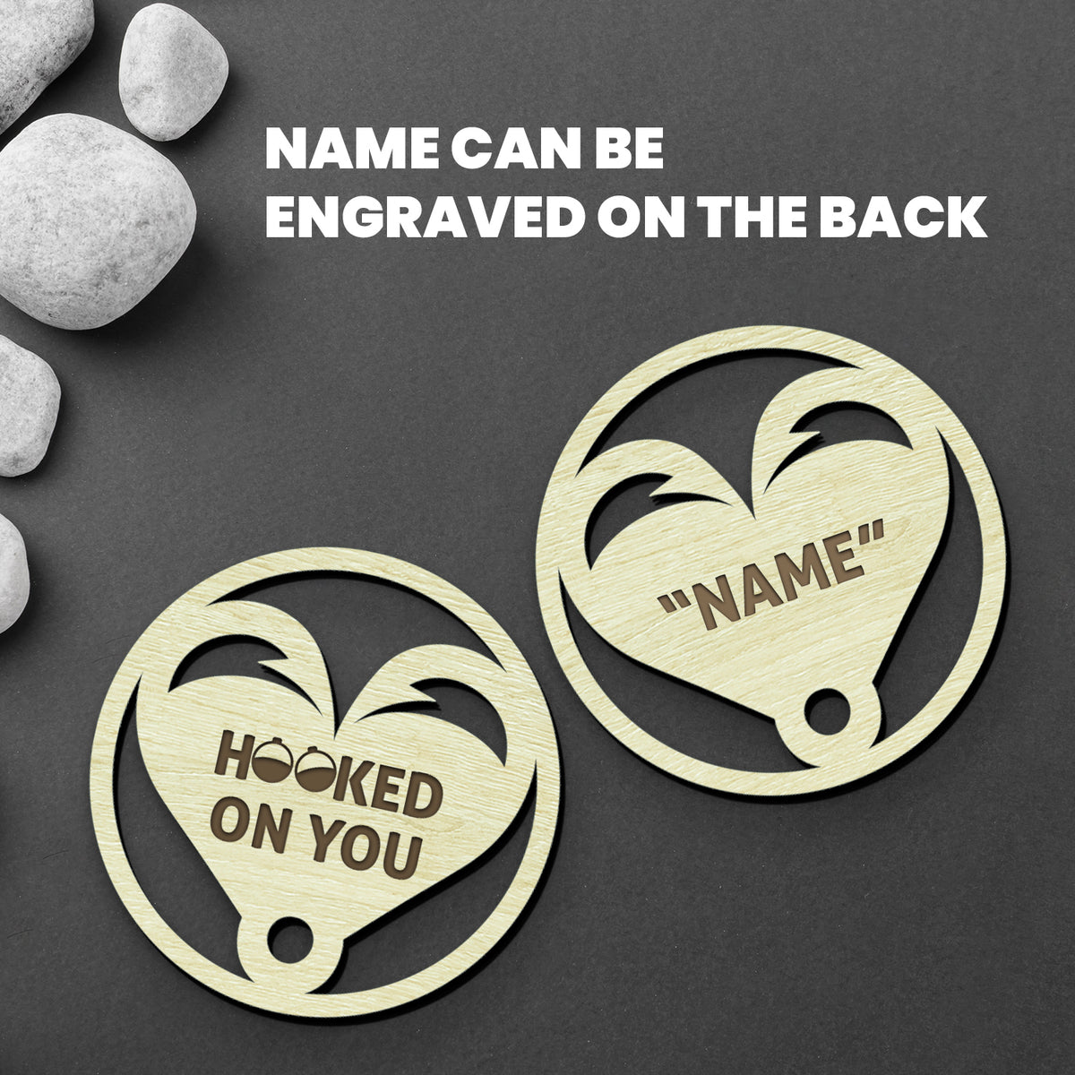 Personalized Wooden Ornament Car Accessories - Fishing - To My Wife - Hooked On You - Gap15001