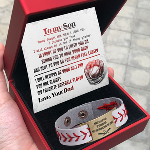 Personalized Baseball Bracelet - Baseball - To My Son - From Dad - How Much I Love You - Gbzj16010