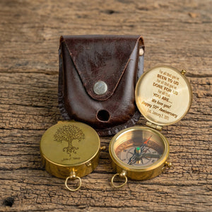 Personalized Engraved Bronze Compass - Handmade 50 years Anniversary Gift for Grandpa & Grandma | Custom Name, Date - Gpb20010
