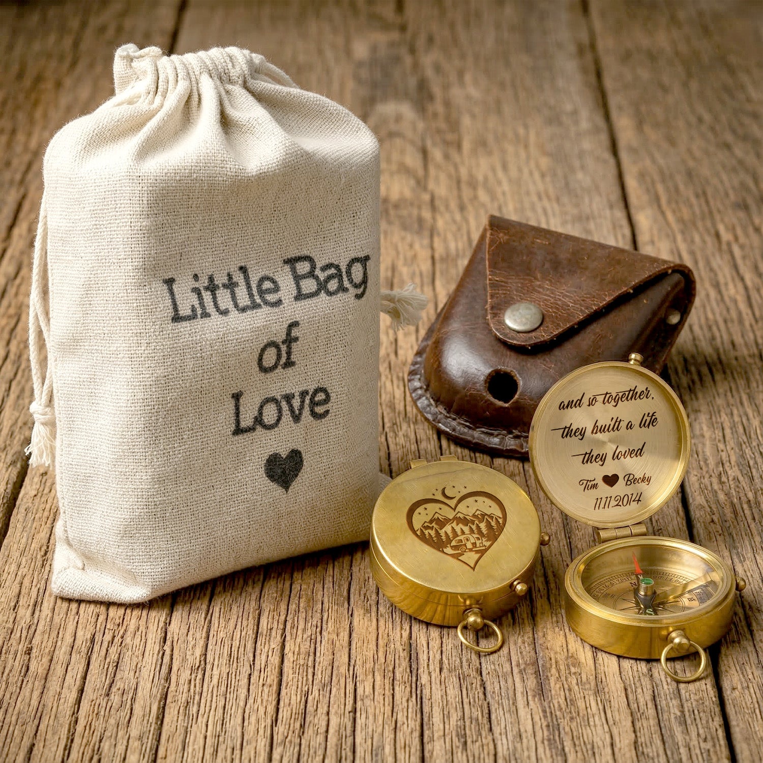 Personalized Engraved Compass - Camping - To Him - They Built A Life They Loved - Gpb26291