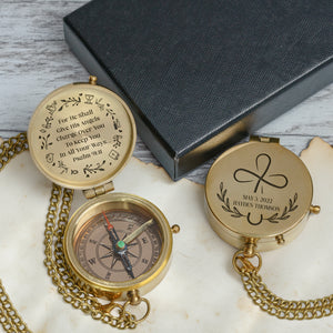 One Step with Faith, Forever Guided - Keep You In All Your Ways - Baptism & Communion Compass + Free Personalized Communion Bag - Gpb16089