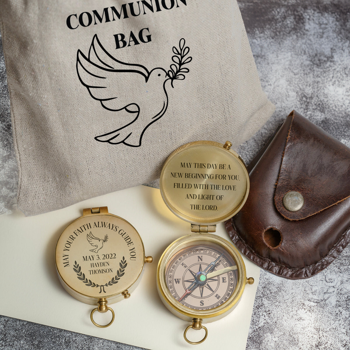 One Step with Faith, Forever Guided - May This Day Be A New Beginning For You - Baptism & Communion Compass - Gpb16086