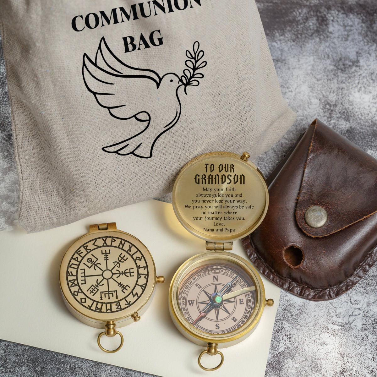 One Step with Faith, Forever Guided - May Your Faith Always Guide You - Baptism & Communion Compass - Gpb22021