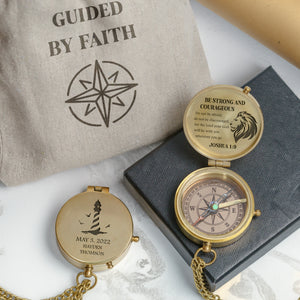 One Step with Faith, Forever Guided - Be Strong And Courageous - Confirmation Compass - Gpb16080
