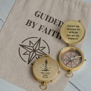 One Step with Faith, Forever Guided - In All Your Ways Acknowledge Him - Communion & Confirmation Compass - Gpb16081