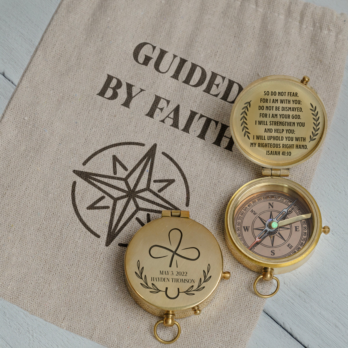 One Step with Faith, Forever Guided - I Will Strengthen You And Help You - Communion & Confirmation Compass - Gpb16090