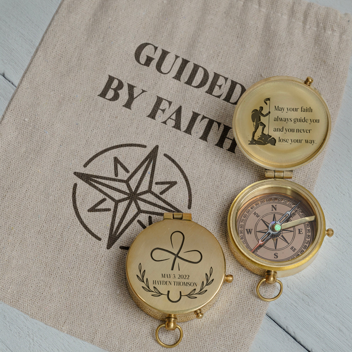 One Step with Faith, Forever Guided - May Your Faith Always Guide You - Communion & Confirmation Compass - Gpb16084