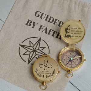 One Step with Faith, Forever Guided - May Your Faith Always Guide You - Communion & Confirmation Compass - Gpb16084