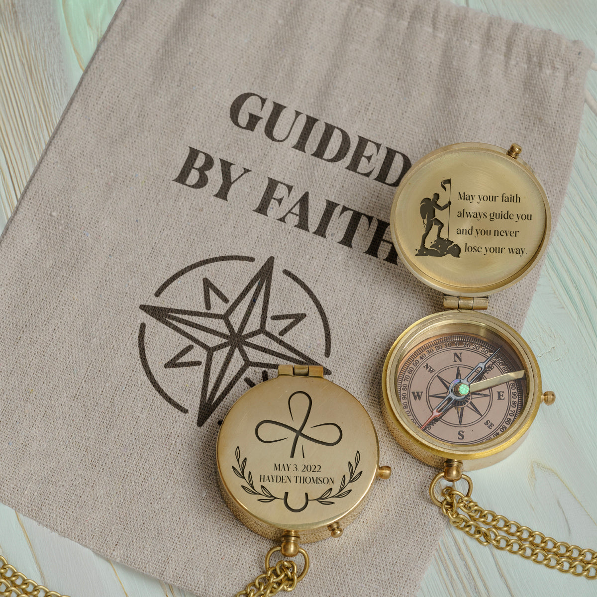 One Step with Faith, Forever Guided - May Your Faith Always Guide You - Communion & Confirmation Compass - Gpb16084