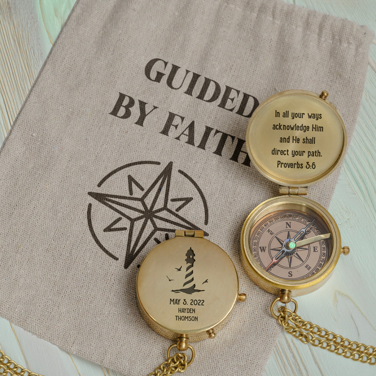One Step with Faith, Forever Guided - In All Your Ways Acknowledge Him - Communion & Confirmation Compass - Gpb16081