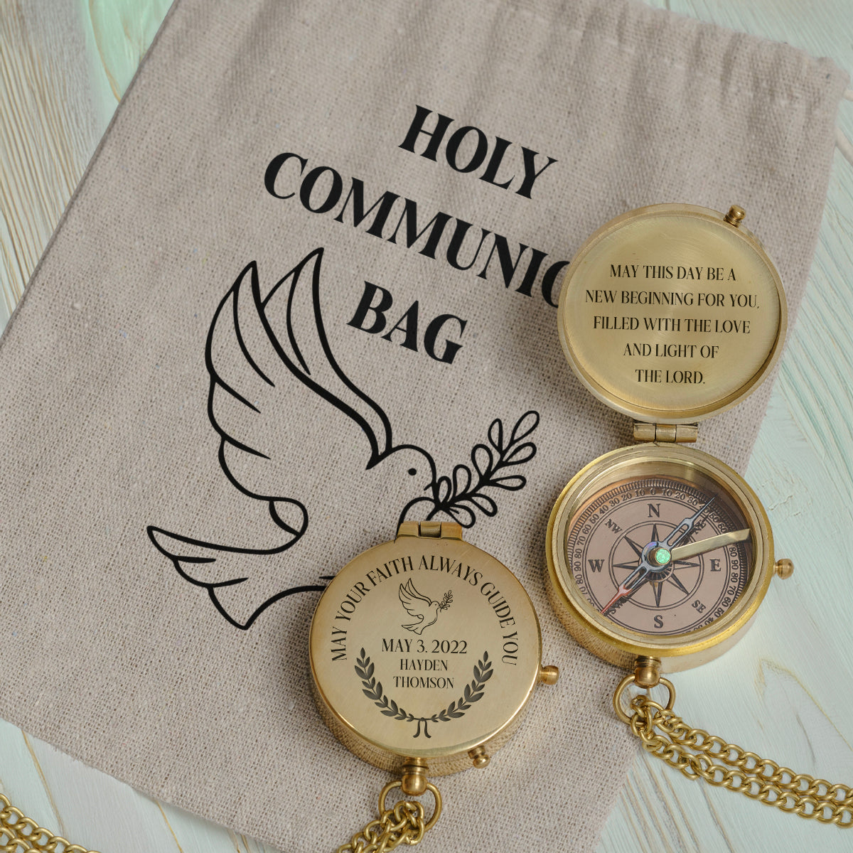 One Step with Faith, Forever Guided - May This Day Be A New Beginning For You - Baptism & Communion Compass - Gpb16086