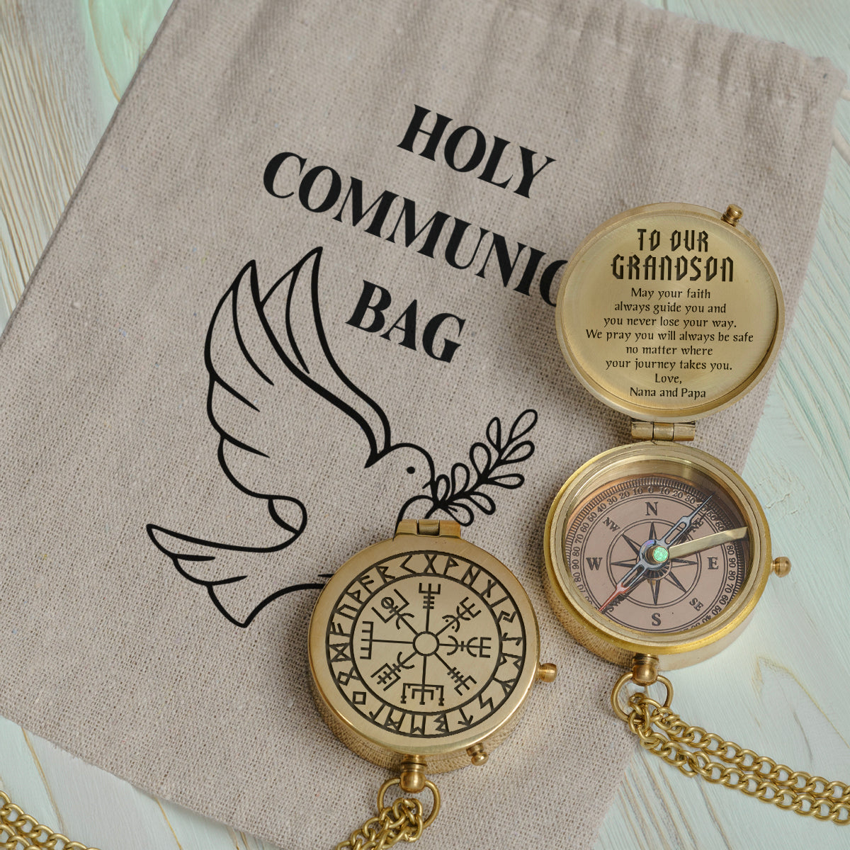 One Step with Faith, Forever Guided - May Your Faith Always Guide You - Baptism & Communion Compass - Gpb22021
