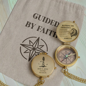 One Step with Faith, Forever Guided - Be Strong And Courageous - Confirmation Compass - Gpb16080