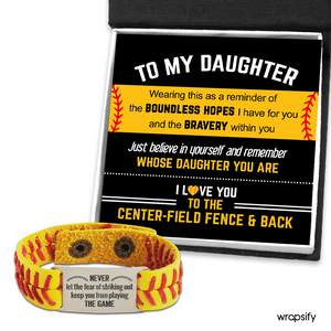 Softball Bracelet - Softball - To My Daughter - I Love You To The Center-field Fence And Back - Gbzk17029