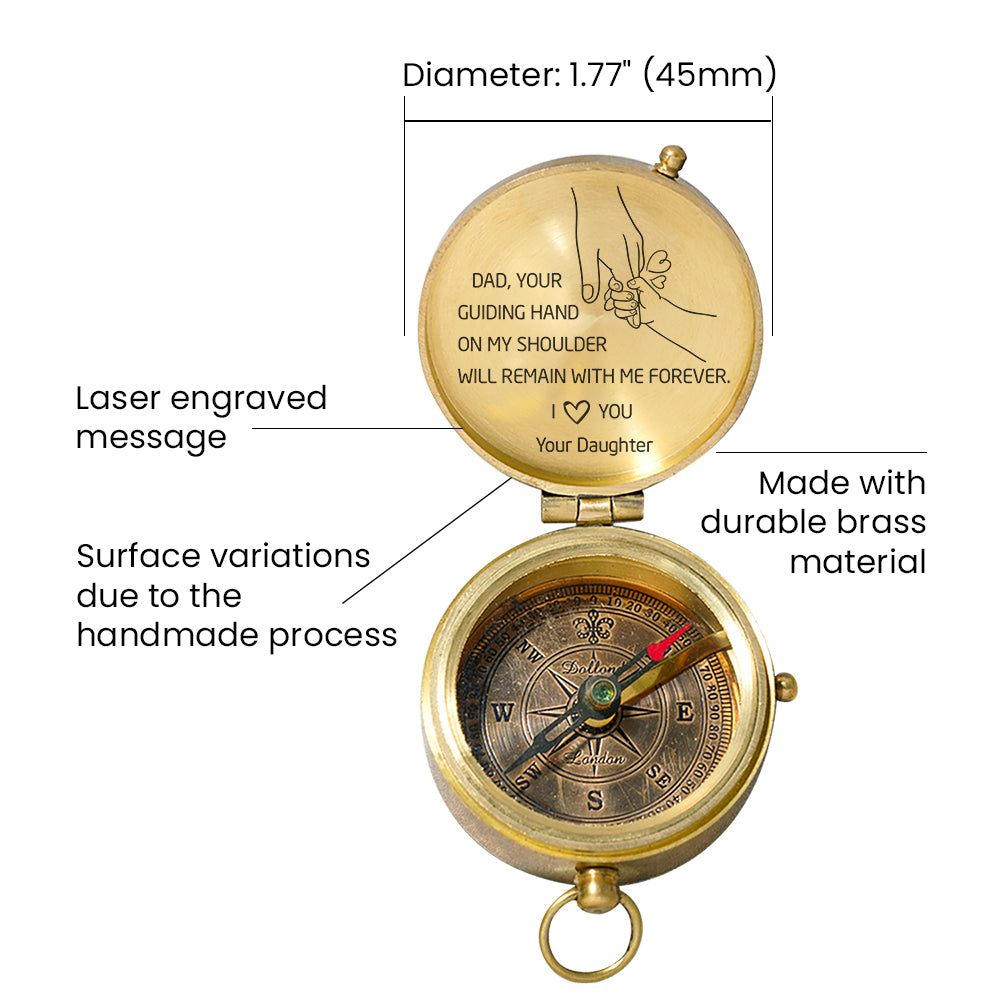 Personalized Engraved Compass - Family - To My Dad - From Daughter - I Love You - Gpb18048