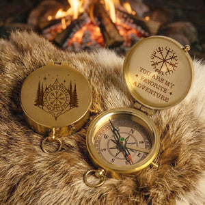 Personalized Engraved Compass - Viking - To My Man - You Are My Favorite Adventure - Gpb26276