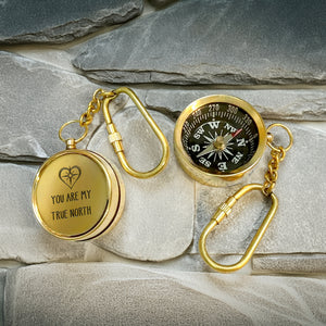 Personalized Brass Compass Keychain - Family - To My Girlfriend - You Are My True North - Gkqj13006