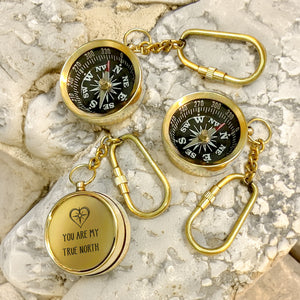 Personalized Brass Compass Keychain - Family - To My Boyfriend - You Are My True North - Gkqj12006