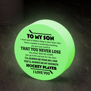 Celebrate Your Special Bond - An Exclusive Custom Hockey Puck for Son - Gai16018