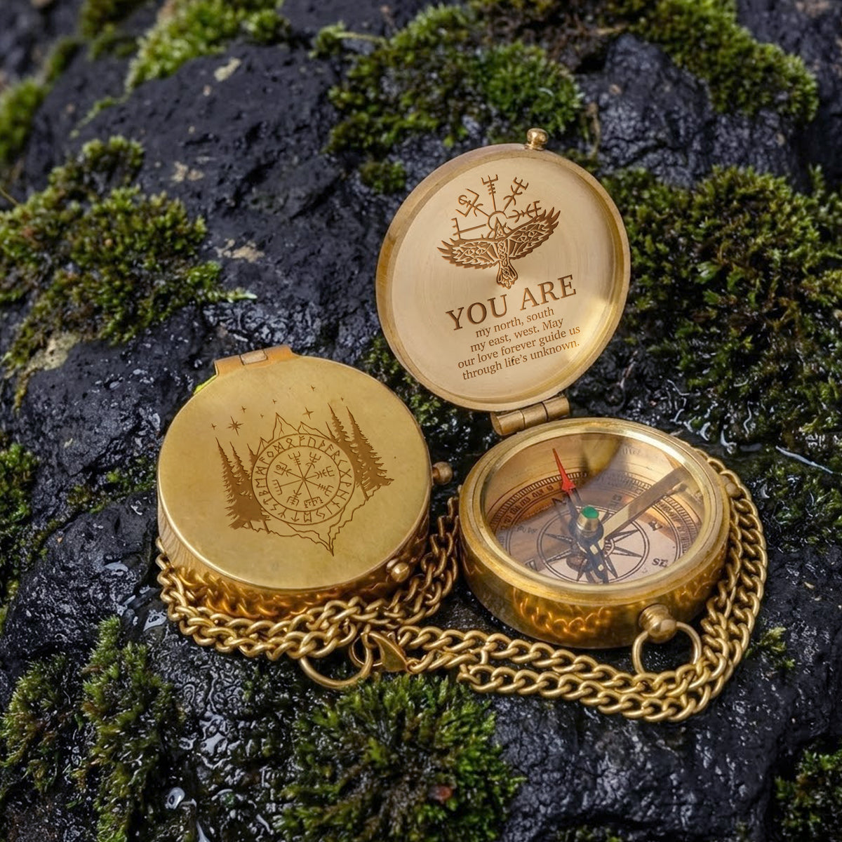 Personalized Engraved Compass - Viking - To My Man - I Love You The Most - Gpb26275