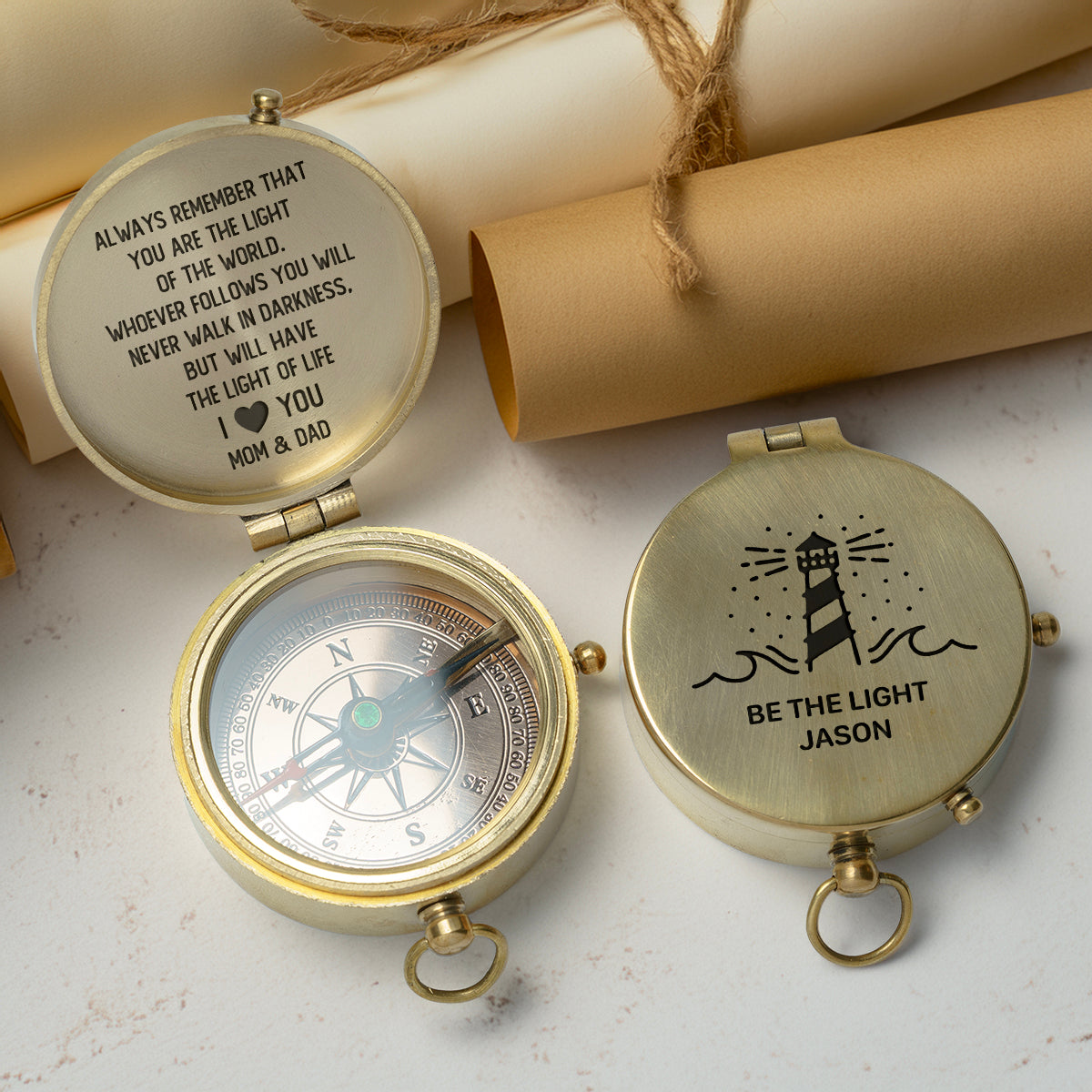 Personalized Engraved Compass - Family - To My Son - You Are The Light Of The World - Gpb16092