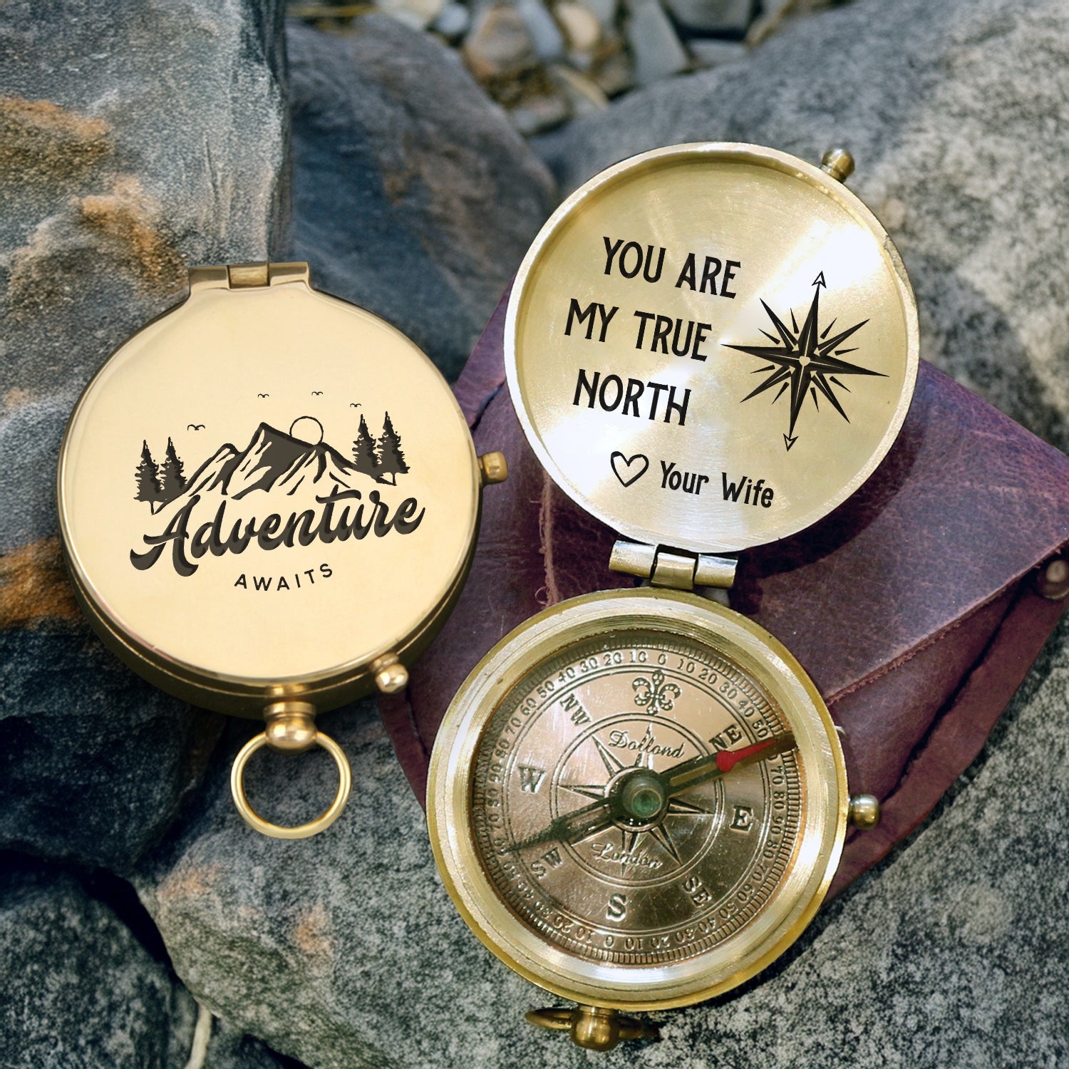 Personalized Engraved Compass - Family - To My Husband - You Are My True North - Gpb14020