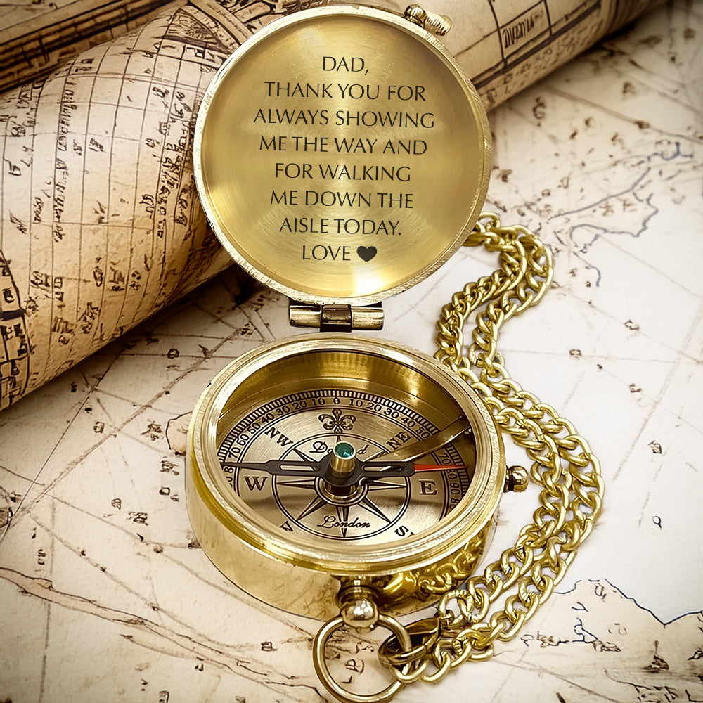 Personalized Engraved Compass - Family - To My Dad - Thank You For Always Showing Me The Way - Gpb18045