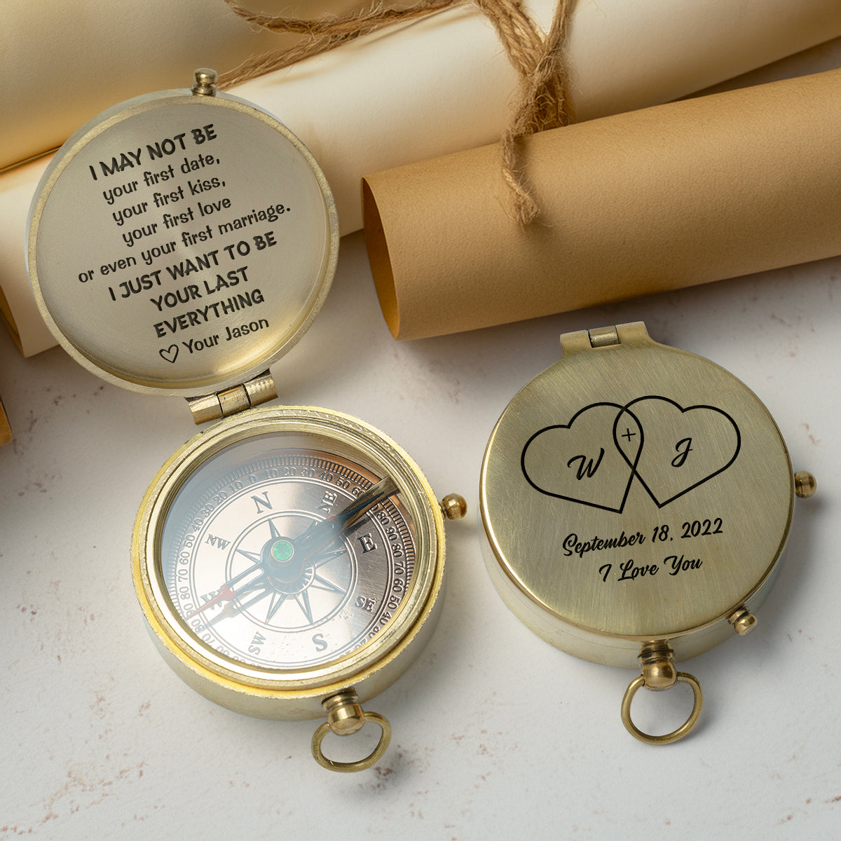 Personalized Engraved Compass - Family - For Couple - I Just Want To Be Your Last Everything - Gpb26243