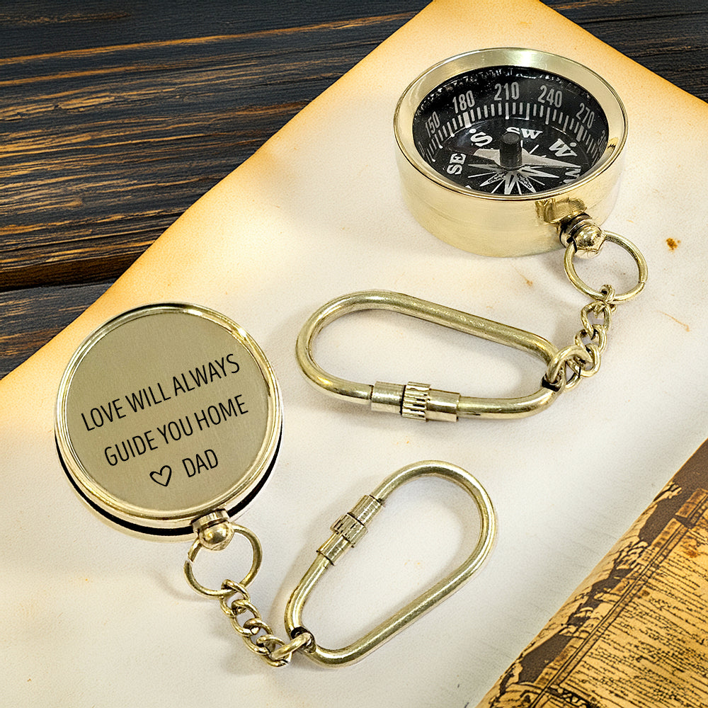 Personalized Brass Compass Keychain - Family - To My Daughter - From Dad - Always Remember To Chase Your Dreams - Gkqj17003