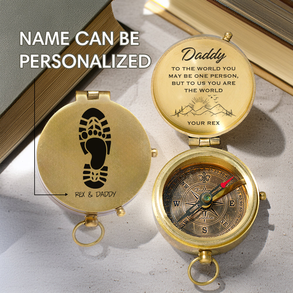 Personalized Engraved Compass - Family - To My Dad - From Son - You Are The World - Gpb18062