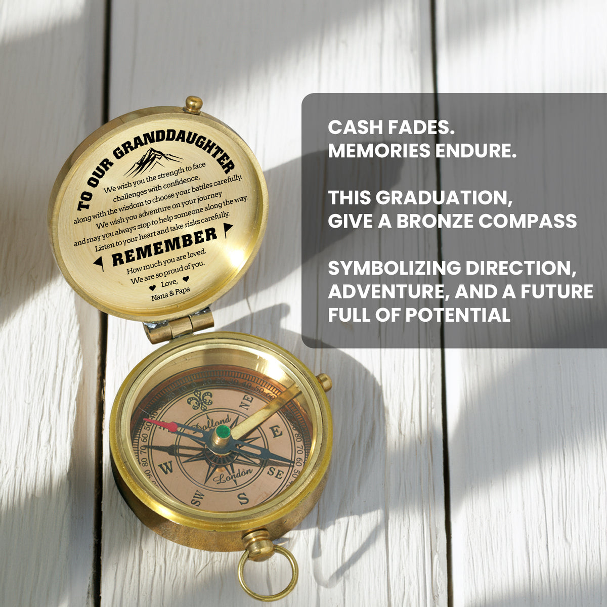 Personalized Engraved Compass - Family - To Our Granddaughter - We Are So Proud Of You - Gpb23013
