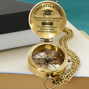 Personalized Engraved Compass - Family - To My Son - I Pray You Will Always Be Safe - Gpb16077